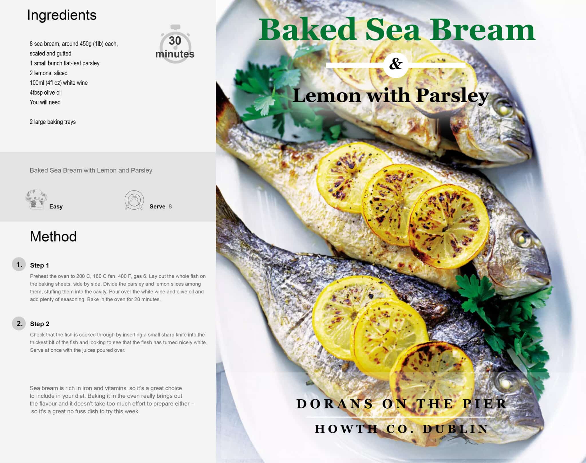 Baked Sea Bream & Lemon With Parsley