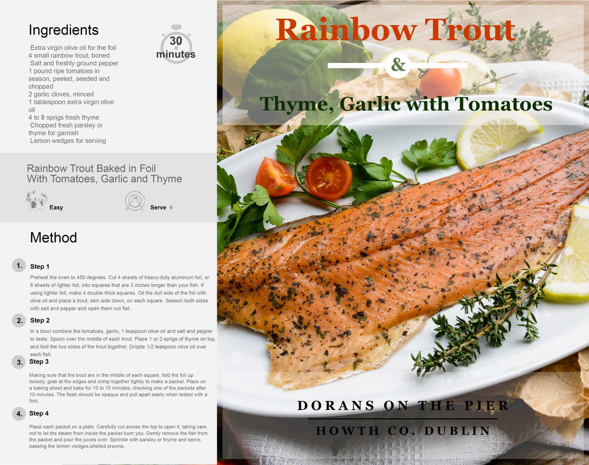 Rainbow Trout & Thyme, Garlic with Tomatoes